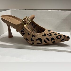 Elegant Leopard Print Heels with Gold Accent